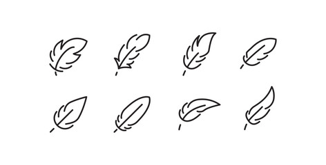 Feather icon vector, sign, symbol, logo, illustration, editable stroke, flat design style isolated on white linear