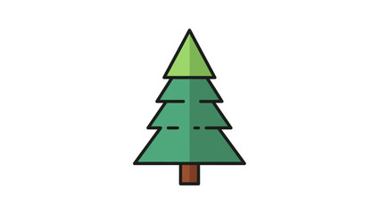 Obraz premium Stylized Evergreen Tree Icon Illustration
