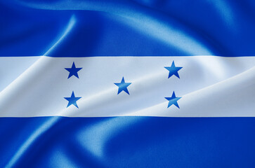 Honduras national flag with blue and white stripes symbolizing peace and unity.