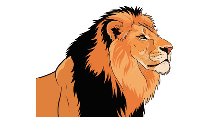 Obraz premium Majestic Lion Portrait Illustration