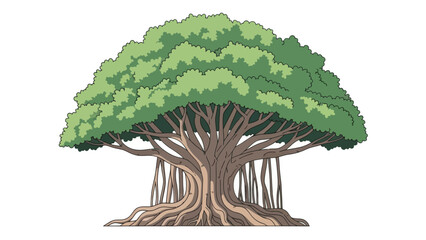 Majestic Banyan Tree with Aerial Roots