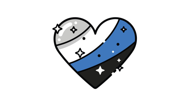 Aromantic Pride Heart with Sparkles