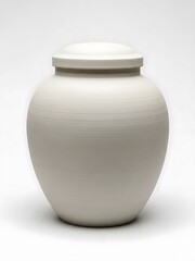 Minimalist ceramic urn with a clean and simple design