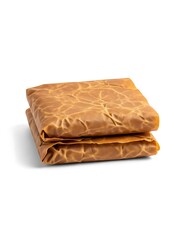 Stack of two brown wax paper food wraps on white background