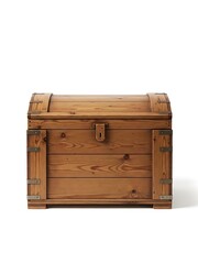 Antique wooden treasure chest with metal accents