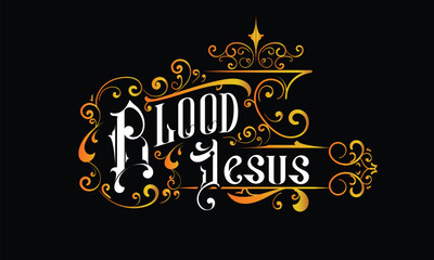 BLOOD JESUS lettering custom style design