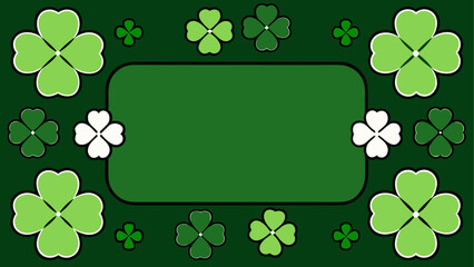 Green shamrocks and blank sign