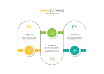 Process business infographic thin line with square template design with icons and 3 options or steps.