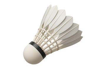 White badminton shuttlecock isolated on transparent background