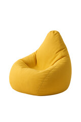 Yellow bean bag chair isolated on transparent background