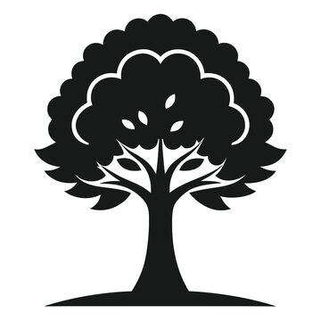Black silhouette of a tree icon organic and flat vector graphic design