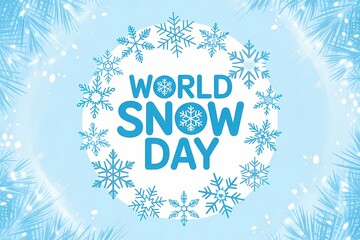 World Snow Day Winter Celebration Illustration