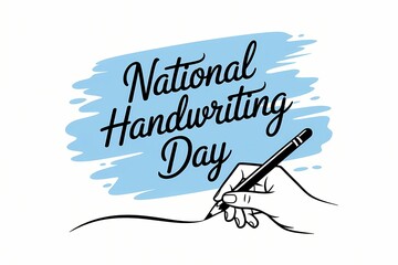 National Handwriting Day Vintage Scroll Illustration