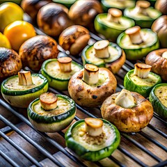 grilled mushrooms and zucchini barbecue vegetaria 