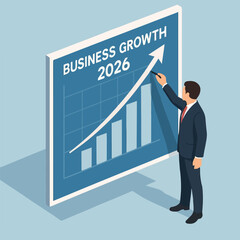 business people make growth chart plans in 2026