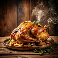 grilled turkey barbecue with golden crispy skin