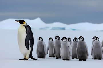 Obraz premium Penguin Awareness Day Cute Wildlife Illustration