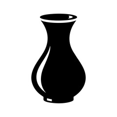 Black silhouette of a vase with a handle