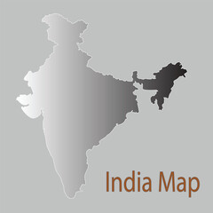 Obraz premium India Map Vector Illustration with Administrative Boundaries