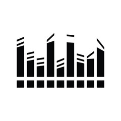 Fototapeta premium Vector illustration icon black graphic design element with various sized bars and lines on a white background for use in digital projects and presentations