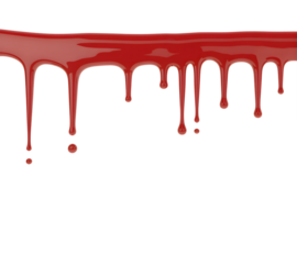 Red blood dripping down on black background