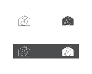 Dog and cat logo design template vector, line of pet logo design suitable for pet shop, store, cafe, business, hotel, veterinary clinic, Domestic animals vector illustration logotype, sign or symbol