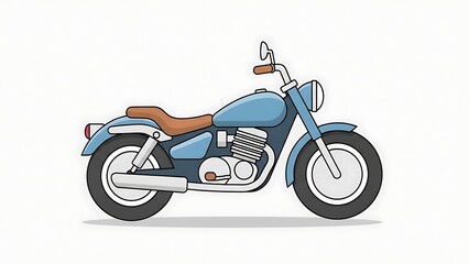 Obraz premium Blue motorcycle with brown seat.