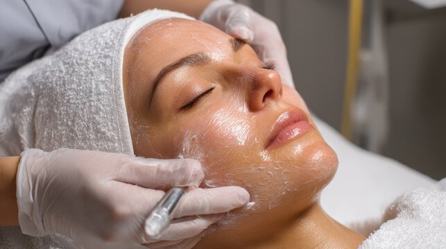 Skin exfoliation at the salon Facial care Chemical and salicylic peels