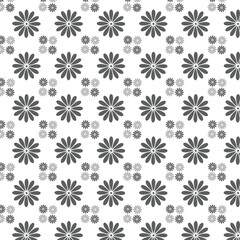 Minimalist Gray Floral Seamless Pattern on White Background