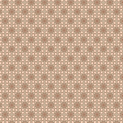 Seamless Islamic Geometric Pattern in Beige and Brown