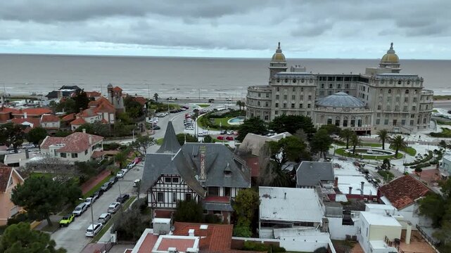 Beautiful luxury mansions and upscale houses in Carrasco neighborhood, Montevideo. High-end residential area in Uruguay.