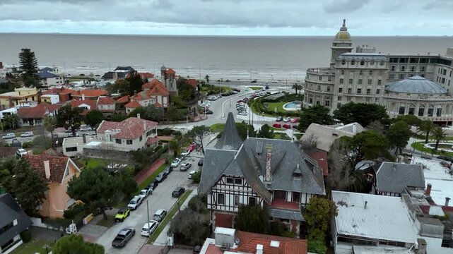 Beautiful luxury mansions and upscale houses in Carrasco neighborhood, Montevideo. High-end residential area in Uruguay.