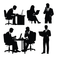 Business professionals working together in a modern office environment viewed from above