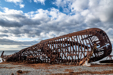 Remains of the ship near of San Gregorio is a ghost town in the far south of Chile. 