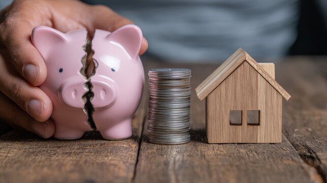 Divorce law and inheritance division Individual savings finances loans debt repayment investment and property management A man organizes coins on a table