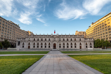 View of the La Moneda Palace in Santiago, Chile