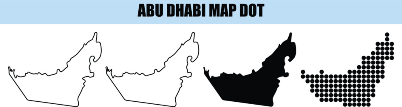Abu Dhabi Map Illustration with Dotted Pattern on White Background