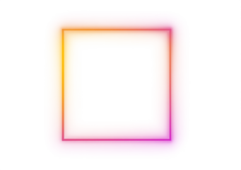 Gradient red square, rectangle frame featuring electric illumination and futuristic pink borders. LED box line creates sharp geometry with controlled light in PNG. One neon highlight adds visual focus