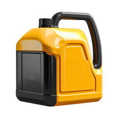 Yellow and Black Jerrycan with Black Cap isolated on a transparent background