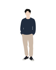 Fototapeta premium Flat vector people and illustration, man with casual outfit 