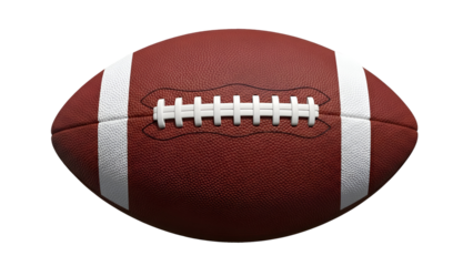 Brown and White Football with Laces on Black Background