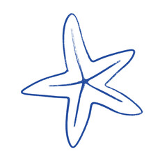Fototapeta premium Hand-drawnsea star outline drawing