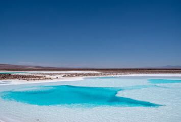 Hidden lagoon Baltinache , Lagunas escondidas Baltinache in Atacama Desert, Chile
