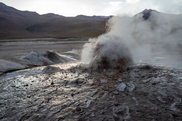 El Tatio geyser field in the Andes Mountains of northern Chile
