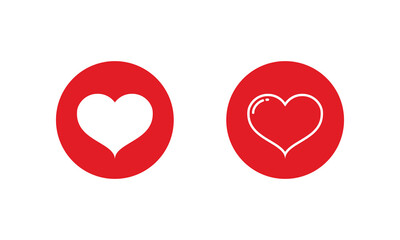 Romantic heart icon in red circle. Love, romance symbol