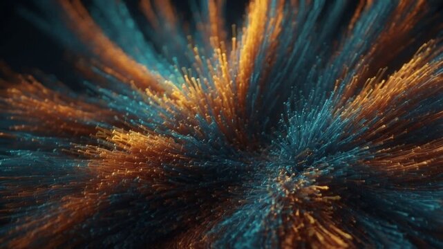 3D render fantastic abstract line particle background visual art