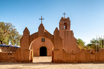Beautiful old church of San Pedro de Atacama, Chile.