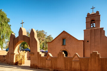 Beautiful old church of San Pedro de Atacama, Chile.