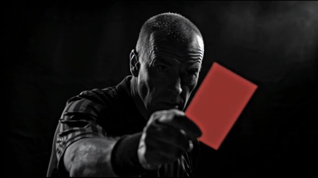 Referee Holding Red Card
