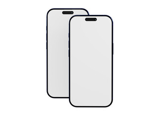 Two modern smartphone mockups isolated on white. Perfect for showcasing app designs or tech...